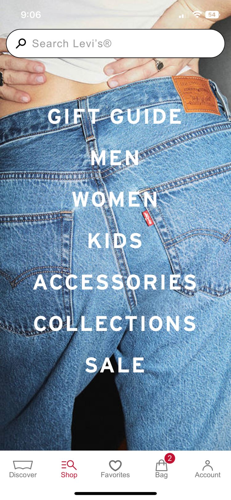 Before navigation screen 1 - Old mobile app navigation